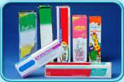 Photograph of several different brands of adult and children toothpaste.