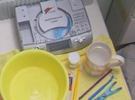 Photograph showing the oral cleaning materials for the elderly.