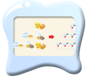 Photograph showing how eating and drinking frequently increases the chances of attack to the teeth.