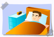 圖中所見是有一個人躺在床上休息。